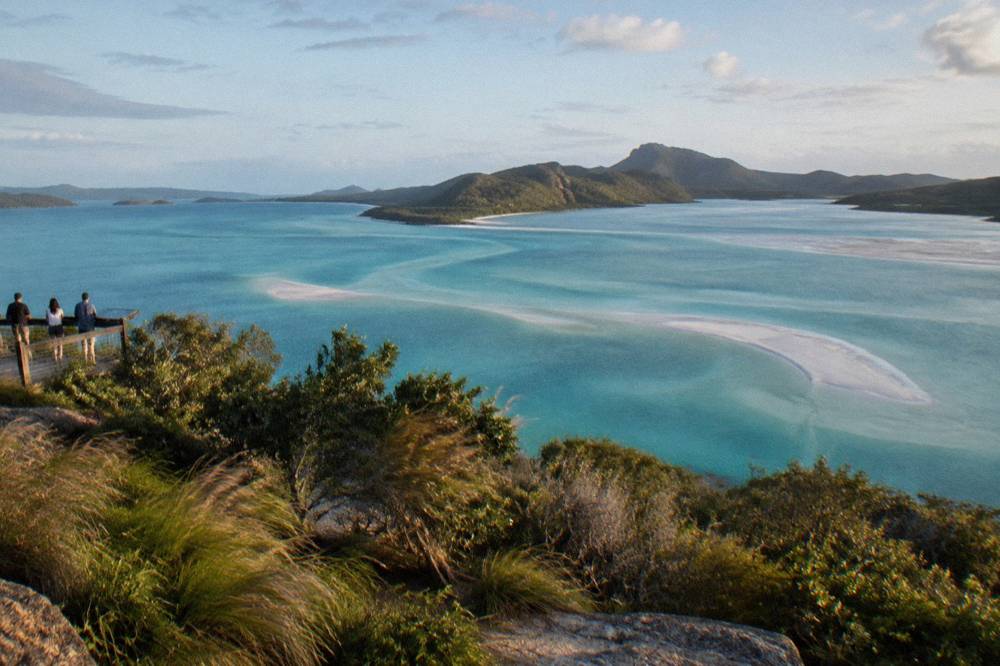 Turquoise swirls of Hill Inlet where the tide moves sand and water together