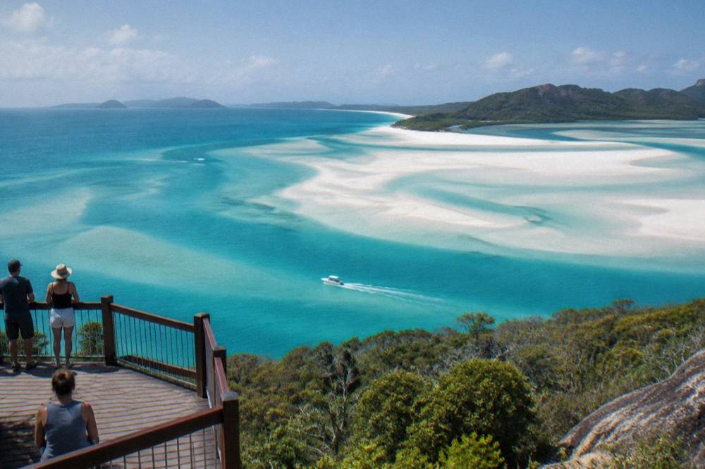 Aerial view of swirling turquoise and white sandbars where the inlet meets the sea